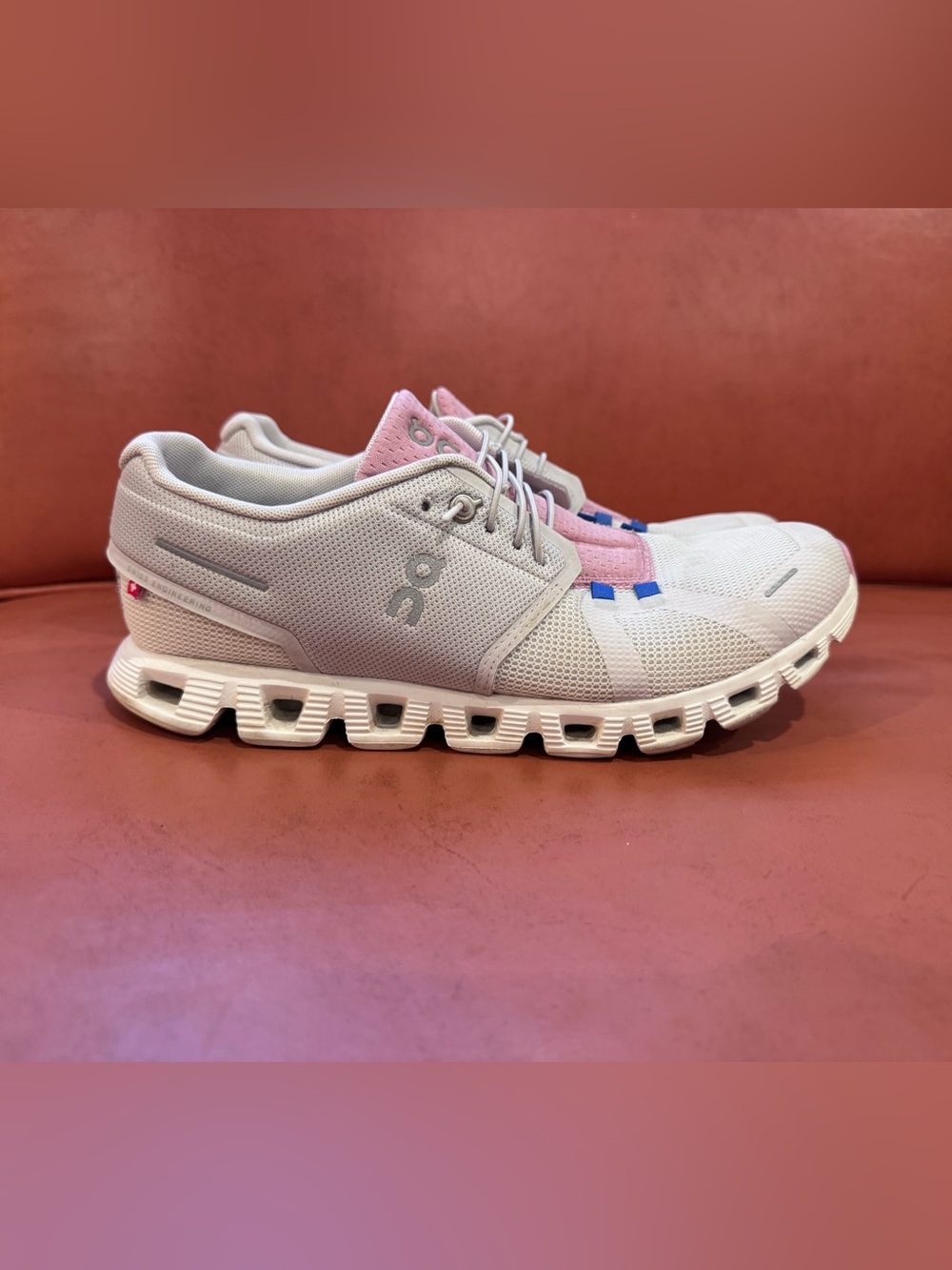 On Running Women's Sneakers White with Pink Accents